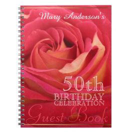 Cuaderno Rosa 50. Libro de invitados Personalizado de la ce