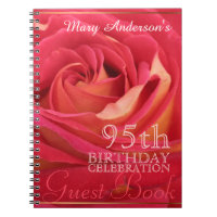 Rosa 95º libro de invitados Personalizado de la ce
