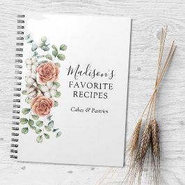 Cuaderno Rosa acuarela Flor Eucalyptus deja receta