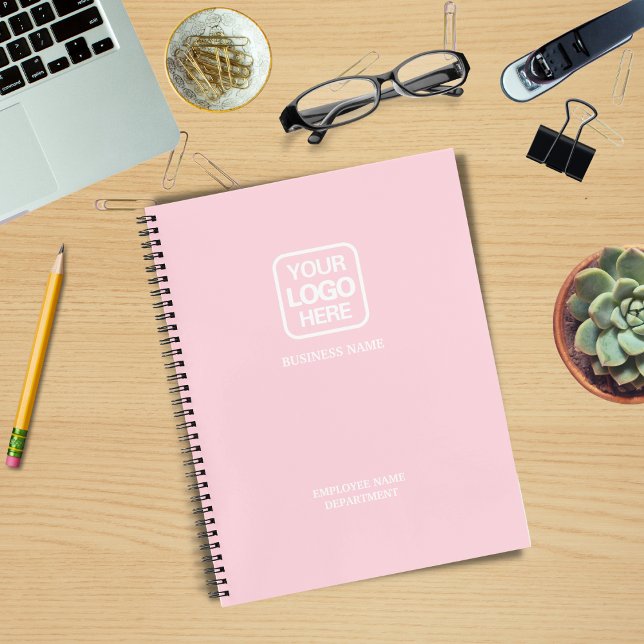 Cuaderno Rosa | Agregar logotipo de empresa moderno profesi (Subido por el creador)