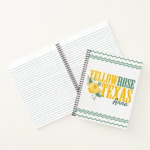 Cuaderno Rosa amarilla de Texas - Rosa único