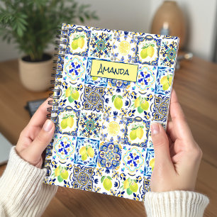 Cuaderno Rosa Amarillo Azul Verano Citrus Majólica Sicilian