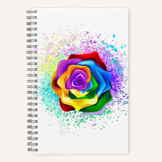 Cuaderno Rosa arcoiris colorido (Anverso)
