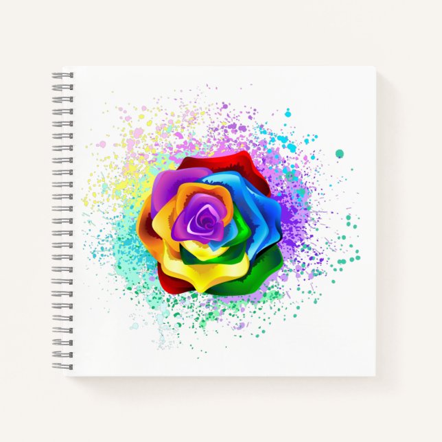 Cuaderno Rosa arcoiris colorido (Anverso)