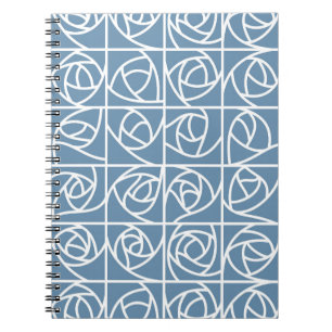 Cuaderno Rosa Art Deco Cuadrados estilizados Azul pálido fl