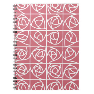 Cuaderno Rosa Art Decó Cuadrados estilizados de color rosa