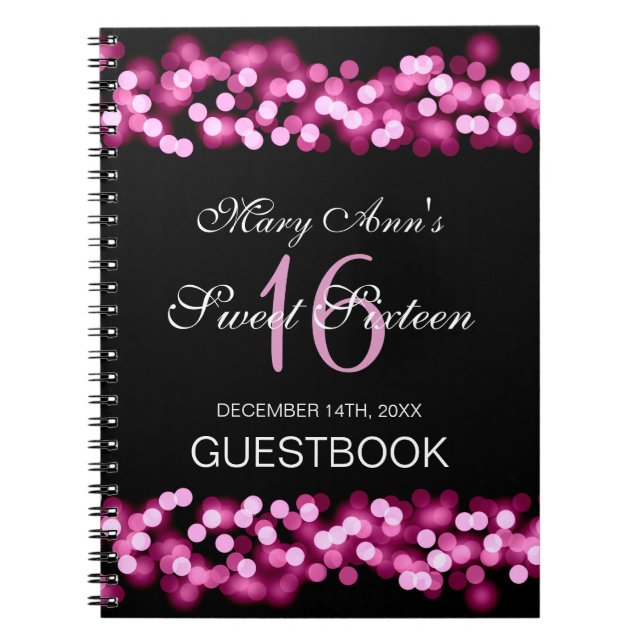 Cuaderno Rosa atractivo de Hollywood del Guestbook del (Frente)