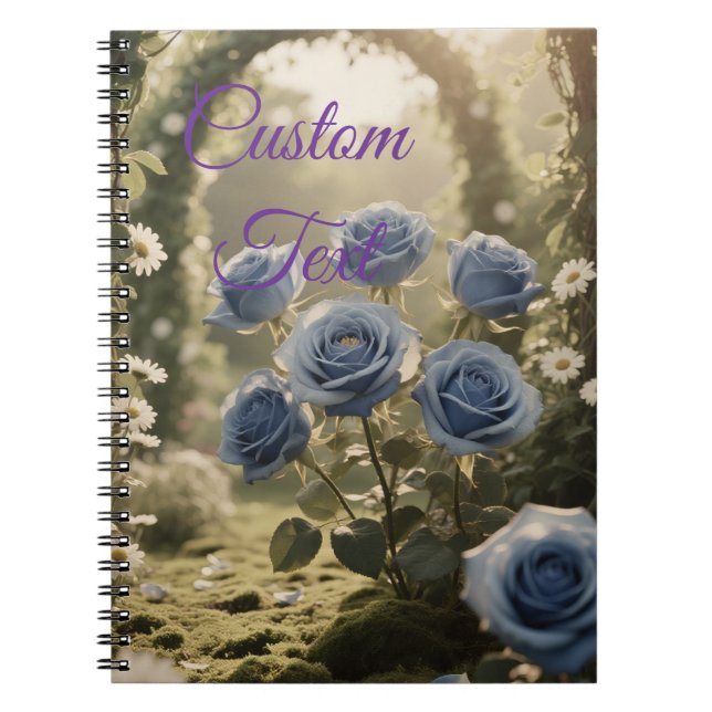 Cuaderno Rosa azul personalizado amor - Floral eterna (Frente)