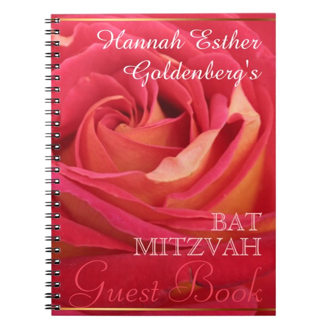 Cuaderno Rosa Bat Mitzvah Guest Book (Frente)