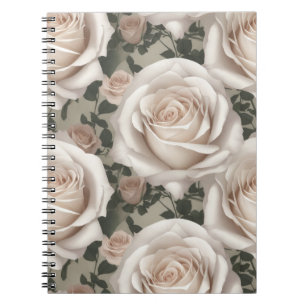 Cuaderno Rosa blanca vintage
