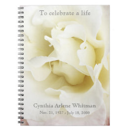 Cuaderno Rosa blanco afilado en guestbook conmemorativo