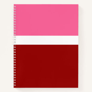 Cuaderno Rosa Blanco Granate Rojo Bloque de Color