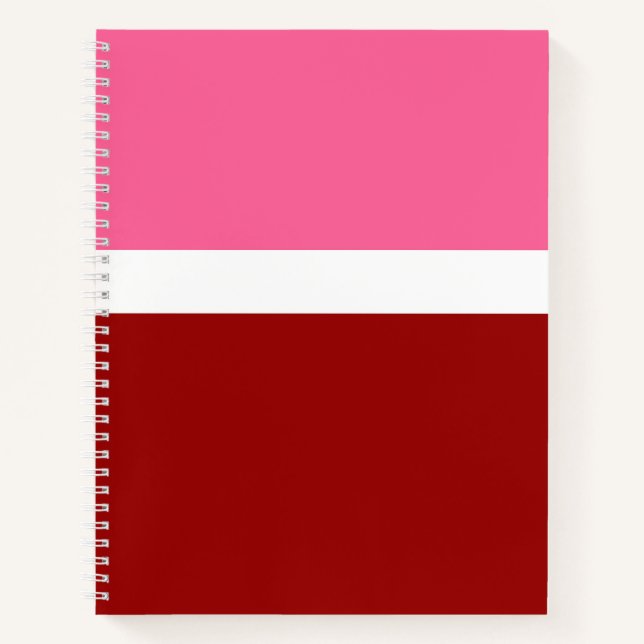 Cuaderno Rosa Blanco Granate Rojo Bloque de Color (Anverso)