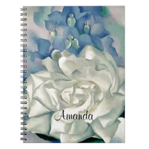 Cuaderno Rosa blanco y Larkspur del atontamiento Georgia