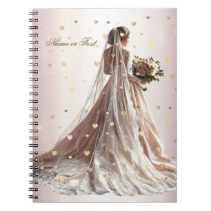 Cuaderno Rosa Boda de Invierno Novia Fiesta del corazón bri