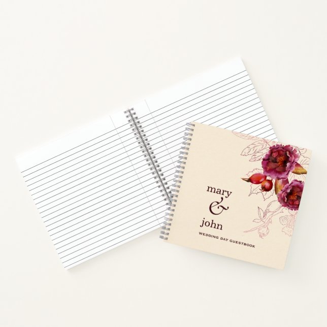 Cuaderno rosa boho Borgoña (Interior)