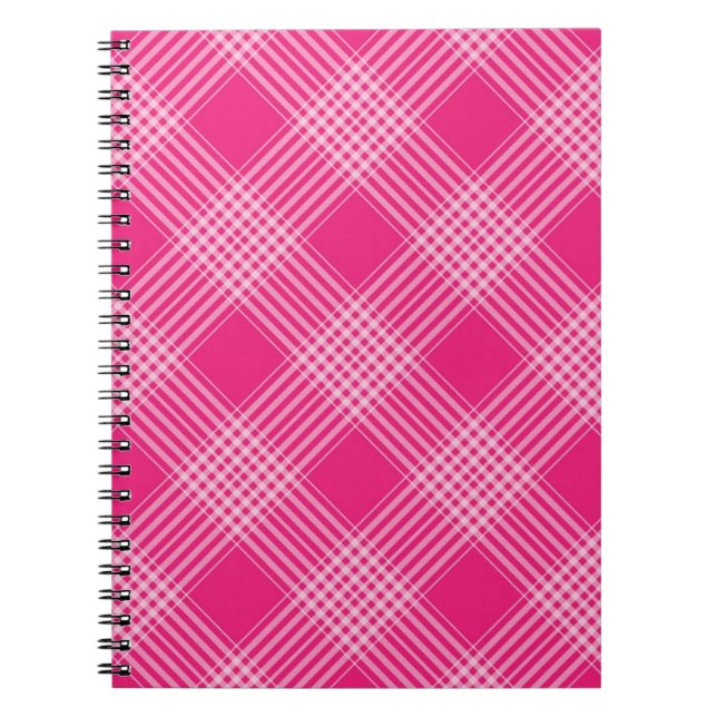 Cuaderno Rosa Brillante a Cuadros (Frente)