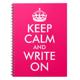 Cuaderno Rosa brillante mantener la calma y escribir