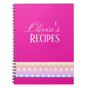 Cuaderno Rosa Brillante y Lunares