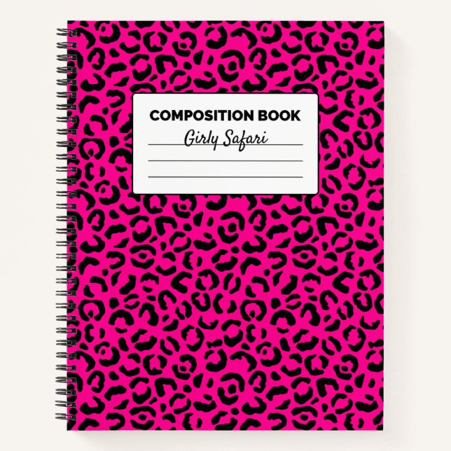 Cuaderno Rosa Caliente y Leopardo Negro (Anverso)