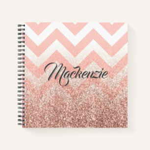 Cuaderno Rosa Chevrons y Purpurina
