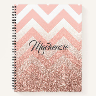 Cuaderno Rosa Chevrons y Purpurina