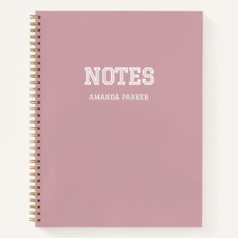 Cuaderno Rosa Claro Personalizado Femenino Moderno Elegante