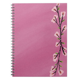 Cuaderno rosa con acento floral – Estética linda 