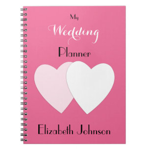 Cuaderno Rosa con corazones y Boda de nombres