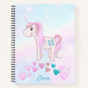 Cuaderno Rosa crudo de unicornio