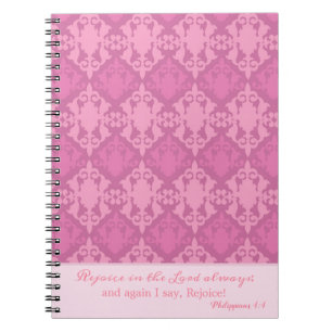 Cuaderno Rosa Damasco Alégrense siempre en el Señor
