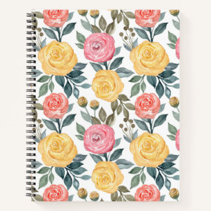 Cuaderno Rosa de acuarela rosa y amarillo