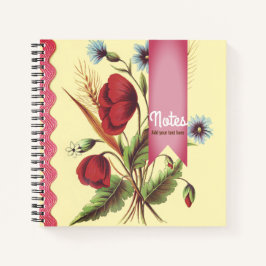 Cuaderno Rosa de amapola vintage