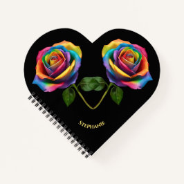 Cuaderno Rosa de arcoiris de largo tamaño-