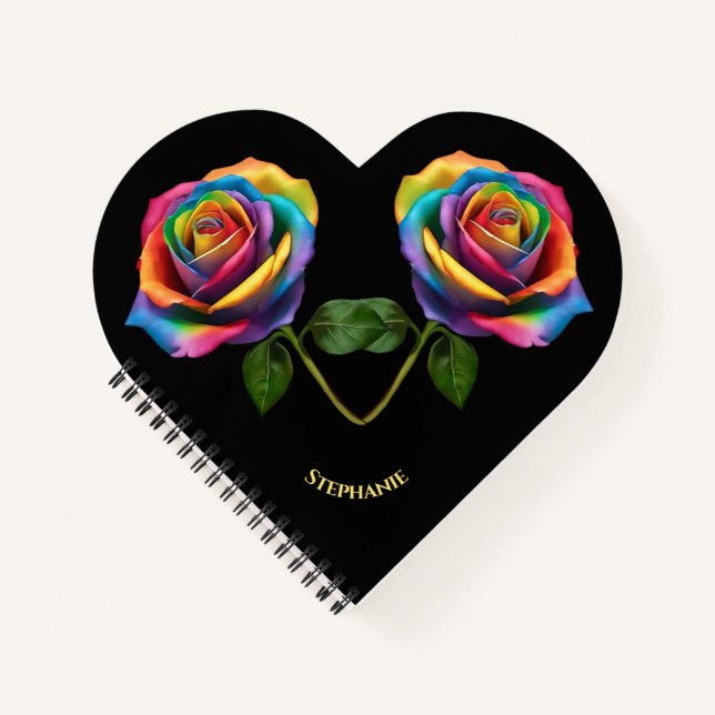 Cuaderno Rosa de arcoiris de largo tamaño- (Anverso)