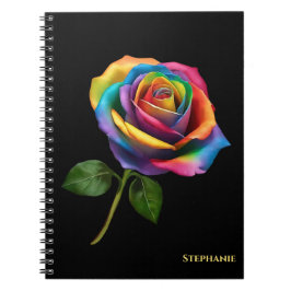 Cuaderno Rosa de arcoiris de largo tamaño-