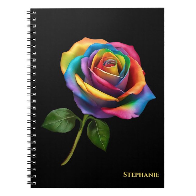 Cuaderno Rosa de arcoiris de largo tamaño- (Frente)