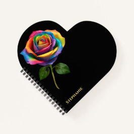 Cuaderno Rosa de arcoiris de largo tamaño-