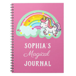 Cuaderno Rosa de arcoiris mágico de unicornio