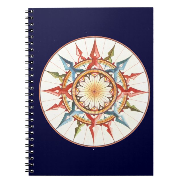 Cuaderno rosa de brújula - mandala (Frente)
