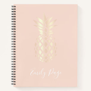 Cuaderno Rosa de cobre bonito piña y rosa rubor