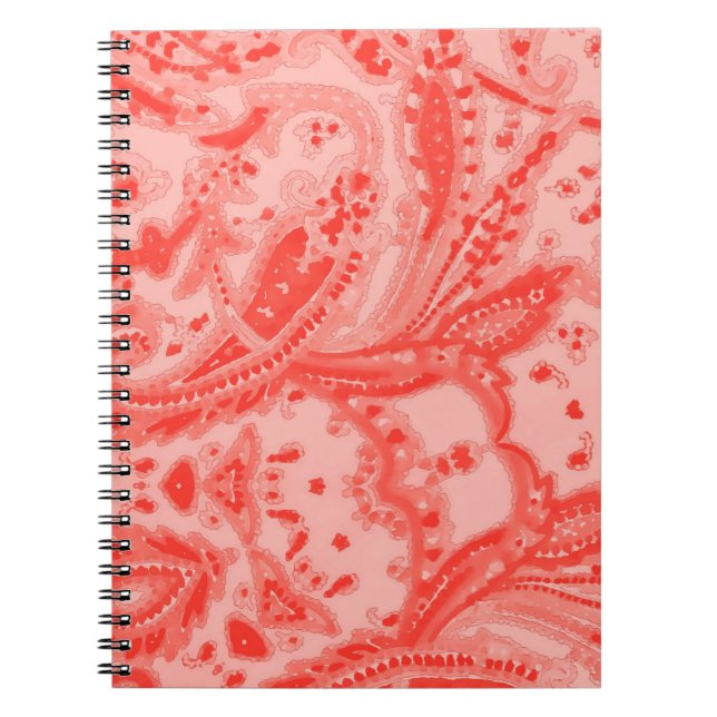 Cuaderno Rosa de color salmón Paisley (Frente)