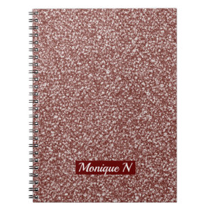 Cuaderno Rosa de diseño purpurina Monograma Gold