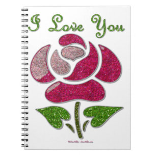 Cuaderno Rosa de esténcil rosa te amo