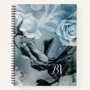 Cuaderno Rosa de fantasía azul