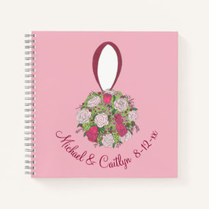 Cuaderno Rosa de flores Bouquet Boda rosa personalizado