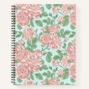 Cuaderno Rosa de flores rosadas patrón de Bouquet Garden