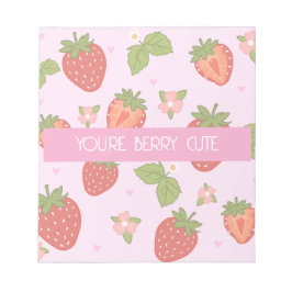 Cuaderno rosa de fresa adorable