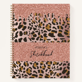 Cuaderno Rosa de impresión de animales leopardo Perforacion