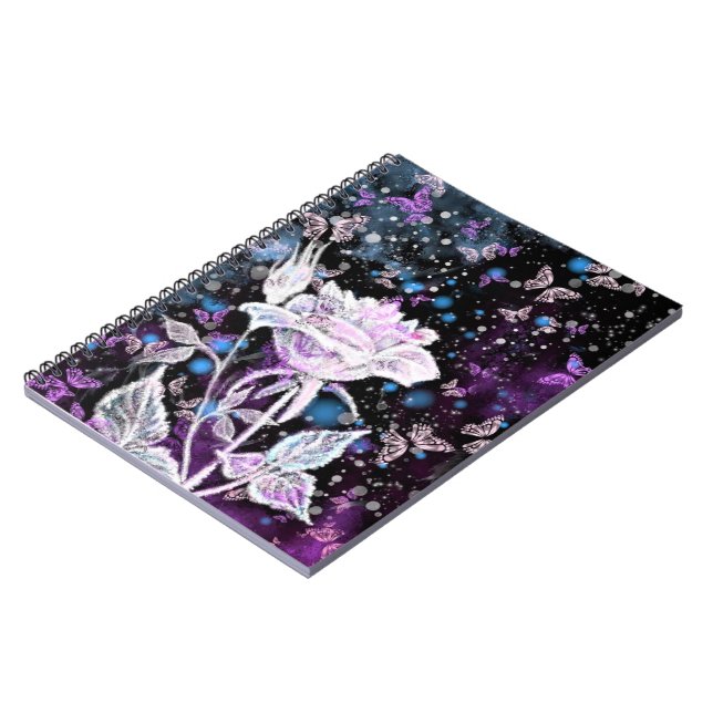 Cuaderno Rosa de invierno y mariposas - Hermosa - (Lado Izquierdo)